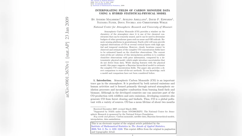 Interpolating fields of carbon monoxide data using a hybrid   statistical-physical model