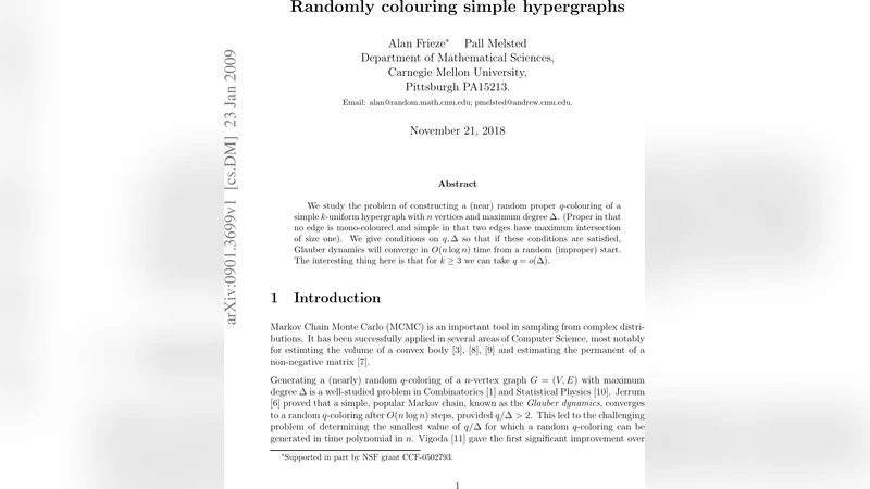Randomly colouring simple hypergraphs