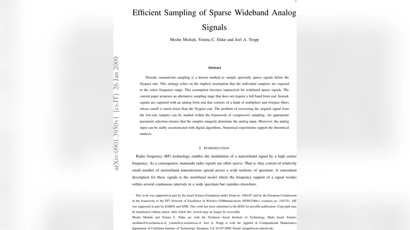 Efficient Sampling of Sparse Wideband Analog Signals