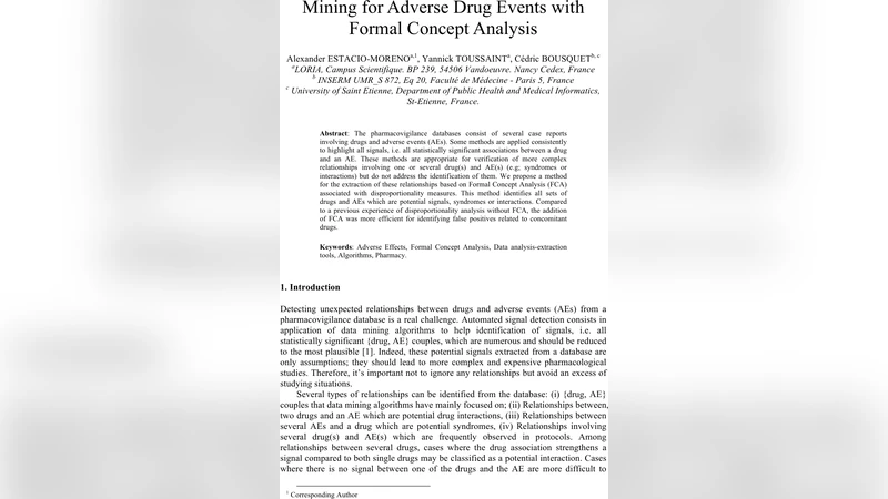 Mining for adverse drug events with formal concept analysis