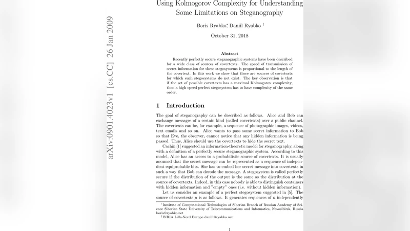 Using Kolmogorov Complexity for Understanding Some Limitations on   Steganography