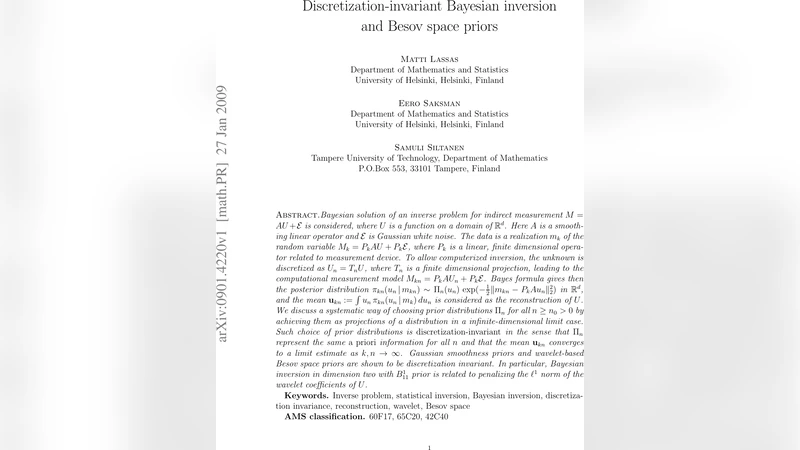 Discretization-invariant Bayesian inversion and Besov space priors