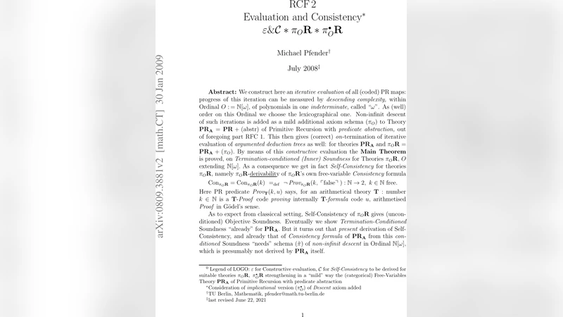 RCF2: Evaluation and Consistency