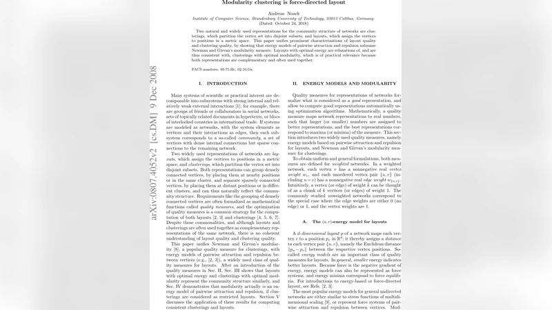 Modularity clustering is force-directed layout