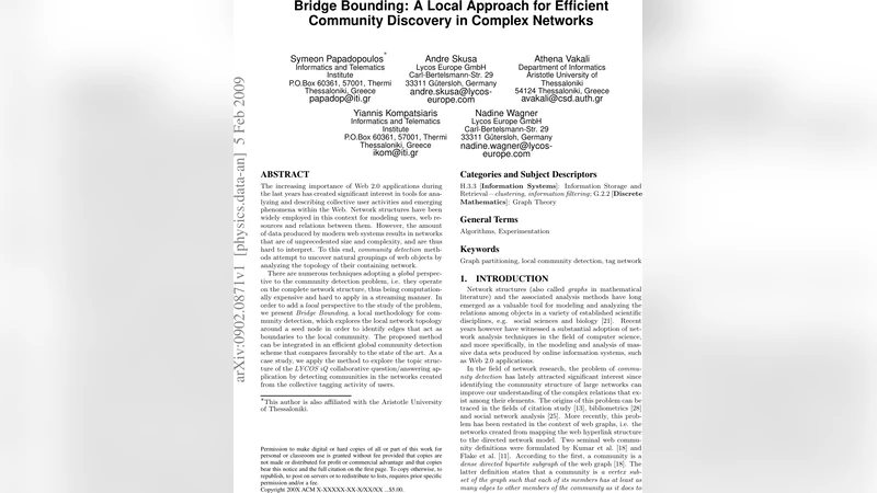 Bridge Bounding: A Local Approach for Efficient Community Discovery in   Complex Networks