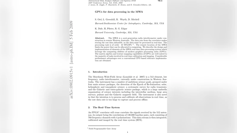GPUs for data processing in the MWA