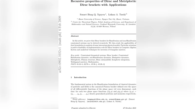 Recursive properties of Dirac and Metriplectic Dirac brackets with   Applications