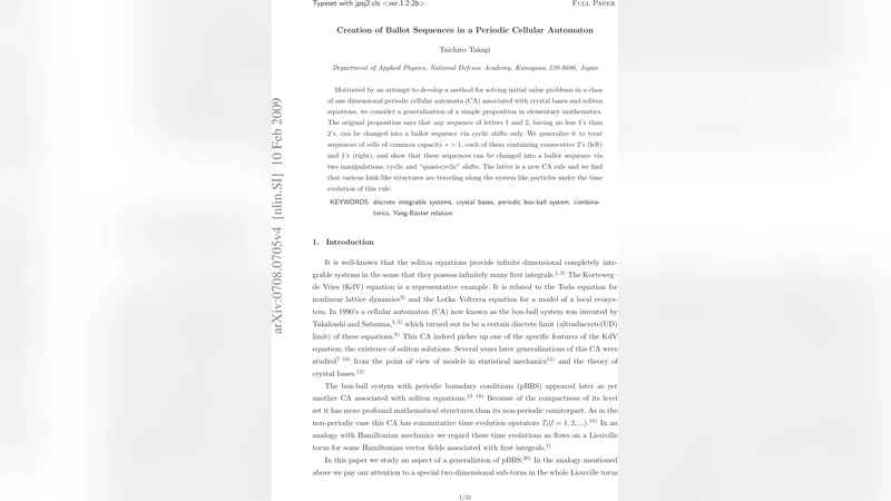Creation of ballot sequences in a periodic cellular automaton