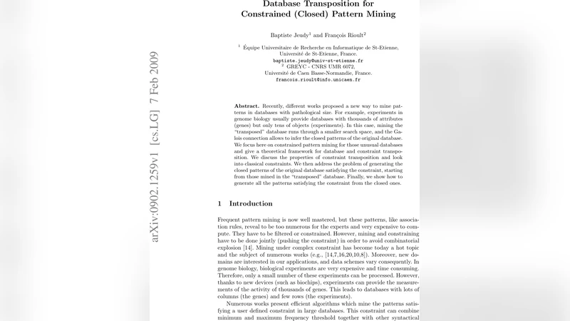 Database Transposition for Constrained (Closed) Pattern Mining