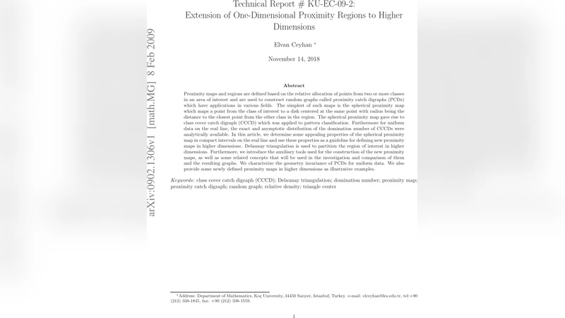 Extension of One-Dimensional Proximity Regions to Higher Dimensions