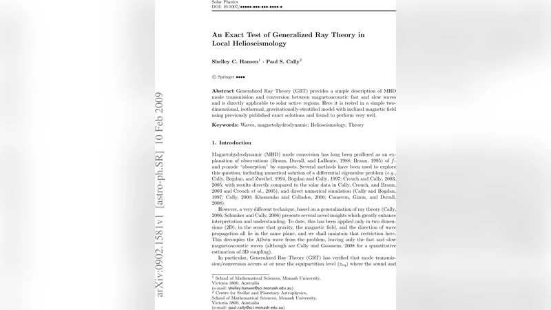 An Exact Test of Generalized Ray Theory in Local Helioseismology