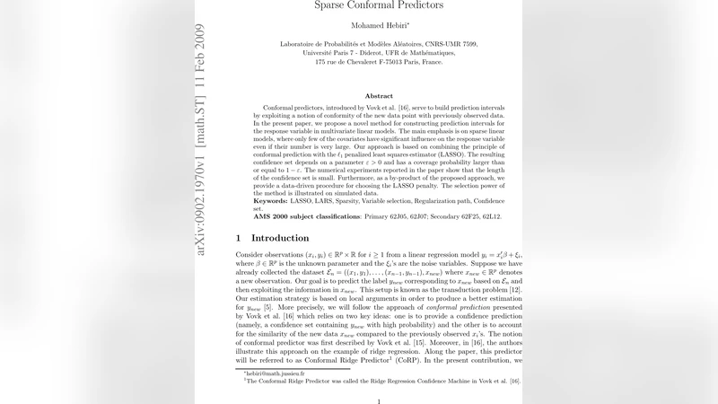Sparse Conformal Predictors