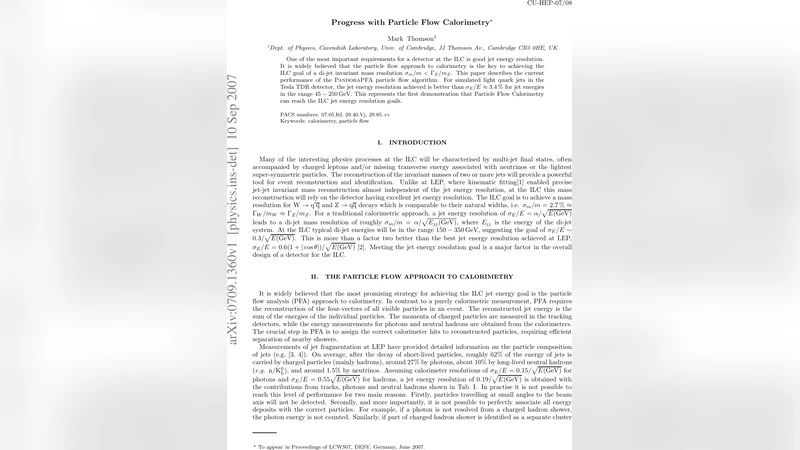 Progress with Particle Flow Calorimetry