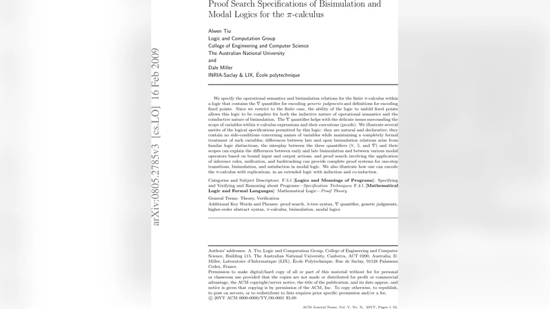 Proof Search Specifications of Bisimulation and Modal Logics for the   pi-Calculus