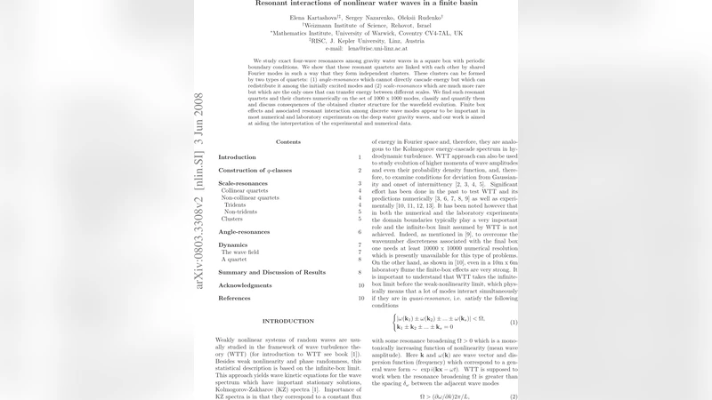 Resonant interactions of nonlinear water waves in a finite basin