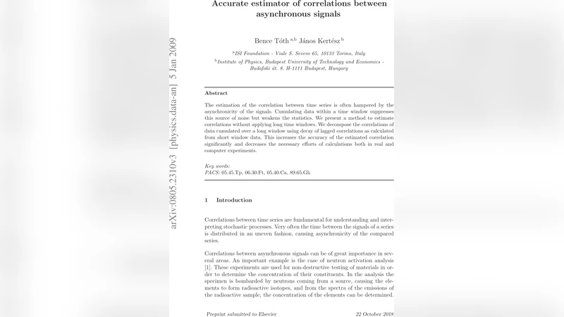 Accurate estimator of correlations between asynchronous signals