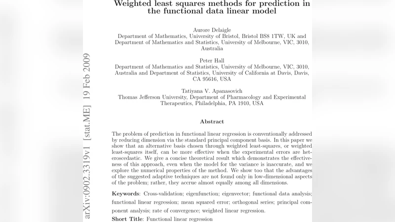 Weighted least squares methods for prediction in the functional data   linear model