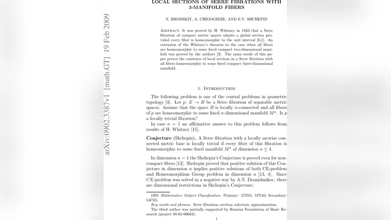 Local section of Serre fibrations with 3-manifold fibers