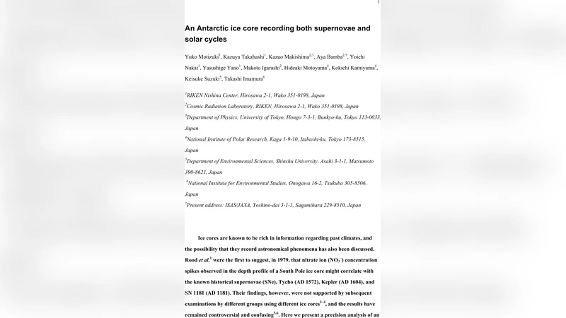 An Antarctic ice core recording both supernovae and solar cycles