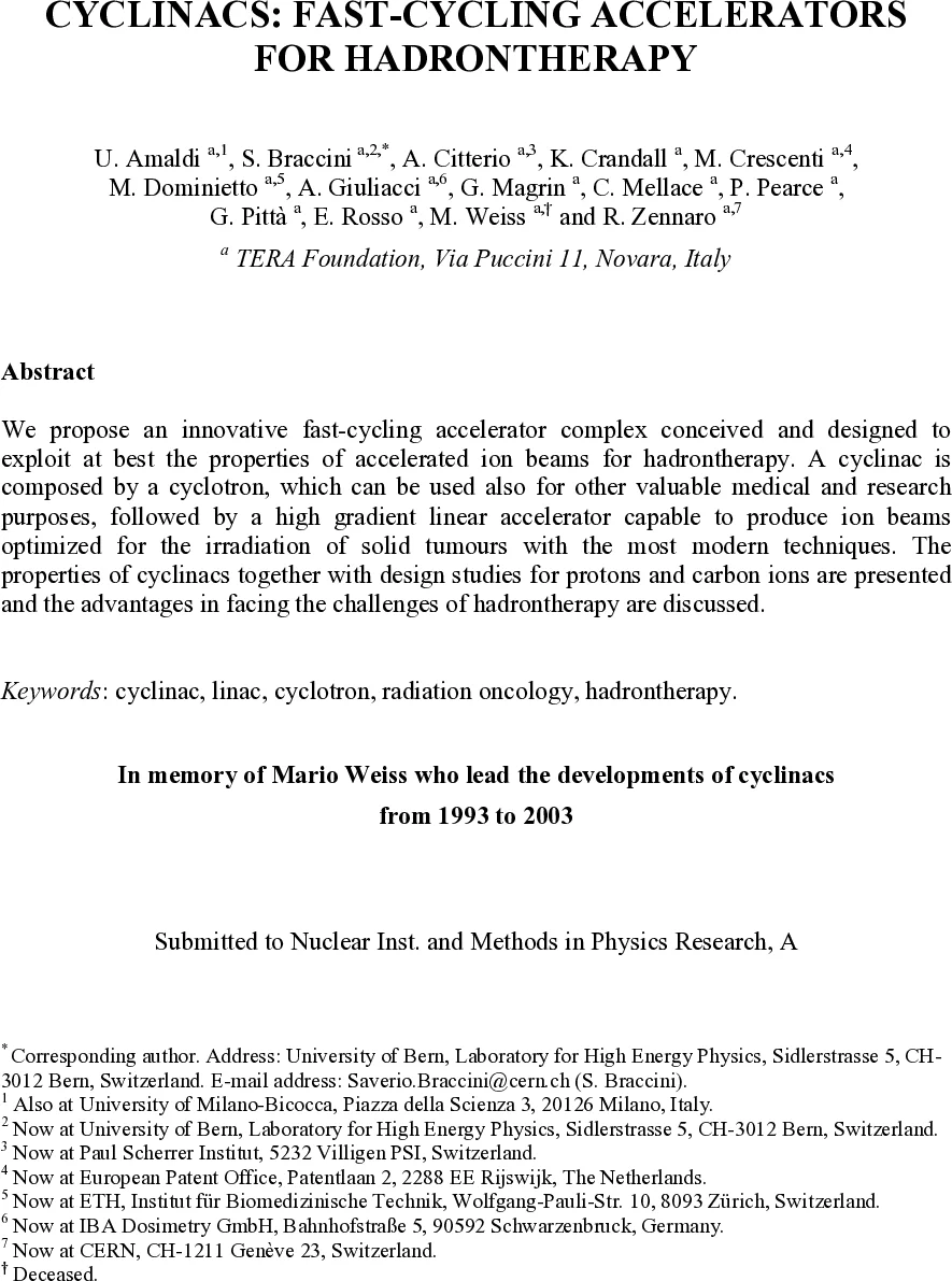 Cyclinacs: Fast-Cycling Accelerators for Hadrontherapy