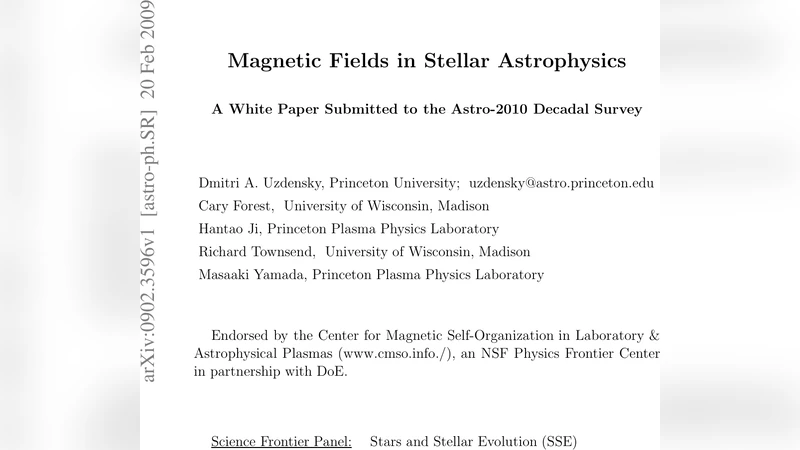 Magnetic Fields in Stellar Astrophysics