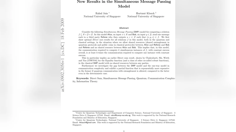 New Results in the Simultaneous Message Passing Model