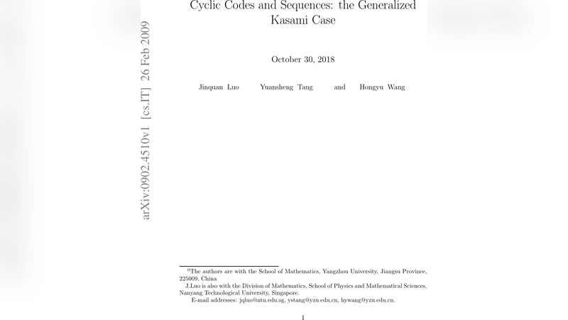 Cyclic Codes and Sequences: the Generalized Kasami Case