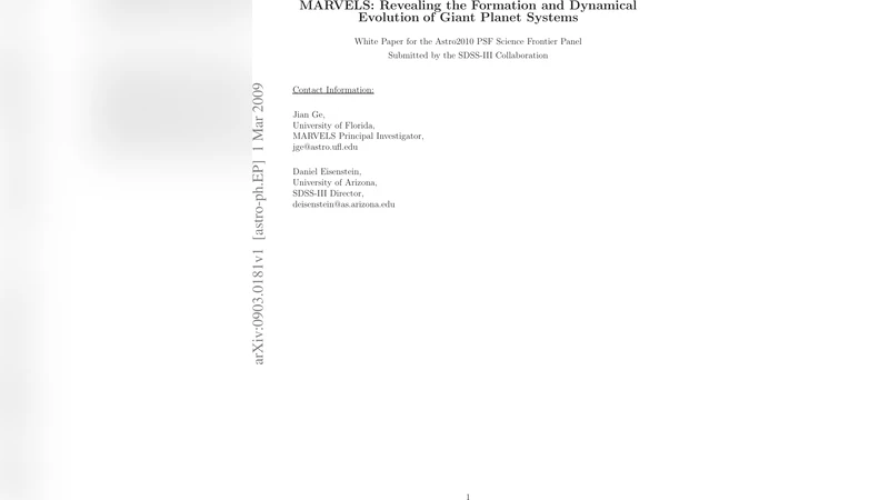 MARVELS: Revealing the Formation and Dynamical Evolution of Giant Planet   Systems