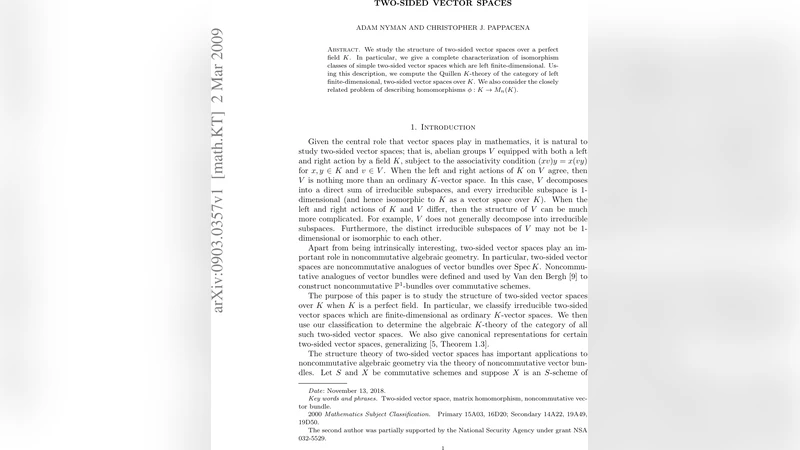 Two-sided vector spaces