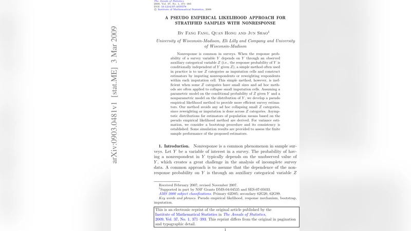 A pseudo empirical likelihood approach for stratified samples with   nonresponse