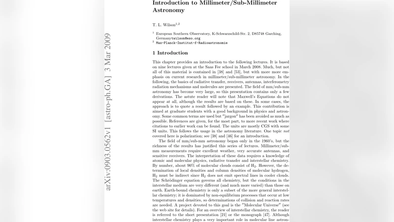 Introduction to Millimeter/Sub-Millimeter Astronomy