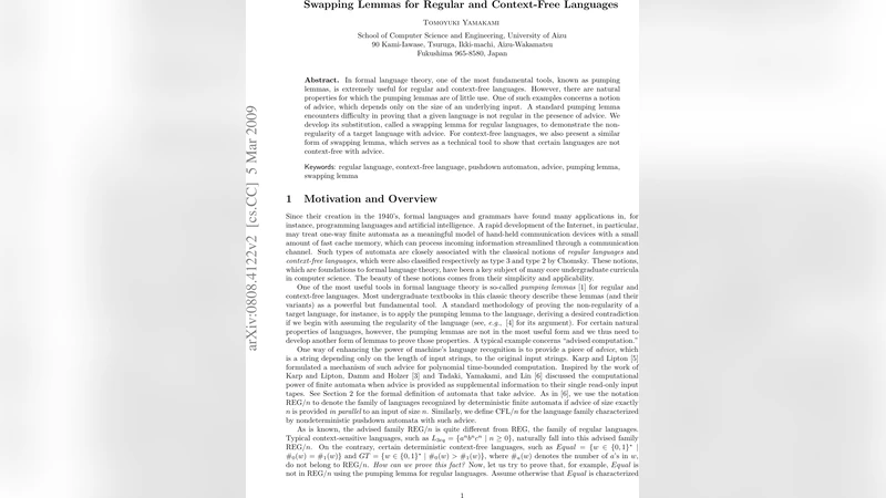 Swapping Lemmas for Regular and Context-Free Languages