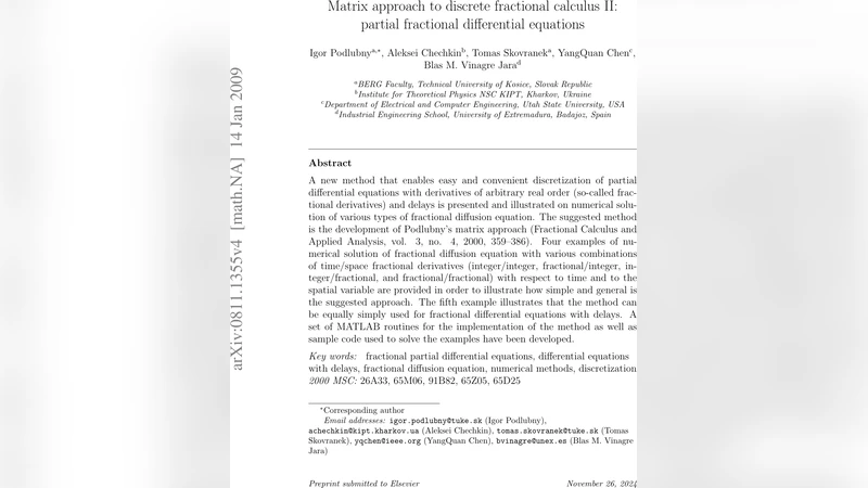 Matrix approach to discrete fractional calculus II: partial fractional   differential equations