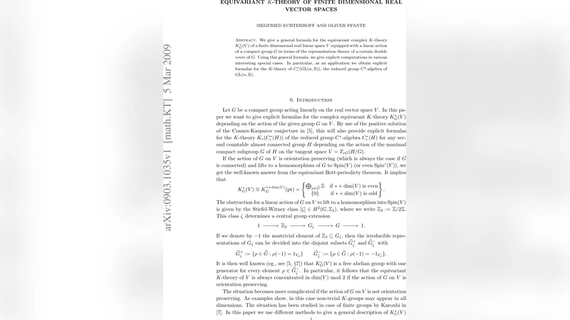 Equivariant K-theory of finite dimensional real vector spaces