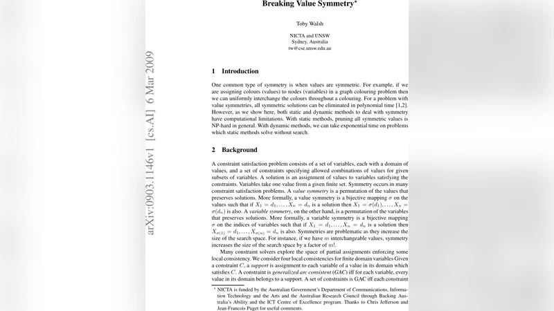 Breaking Value Symmetry