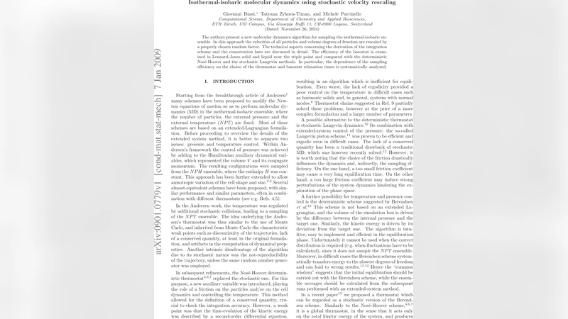 Isothermal-isobaric molecular dynamics using stochastic velocity   rescaling