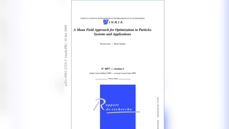 A Mean Field Approach for Optimization in Particles Systems and   Applications
