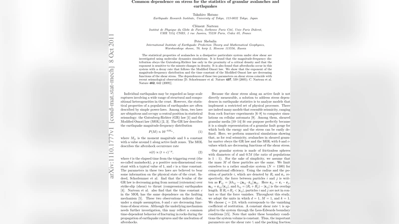 Common dependence on stress for the statistics of granular avalanches   and earthquakes