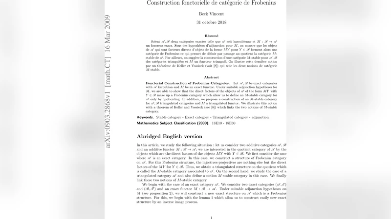 Fonctorial Construction of Frobenius Categories