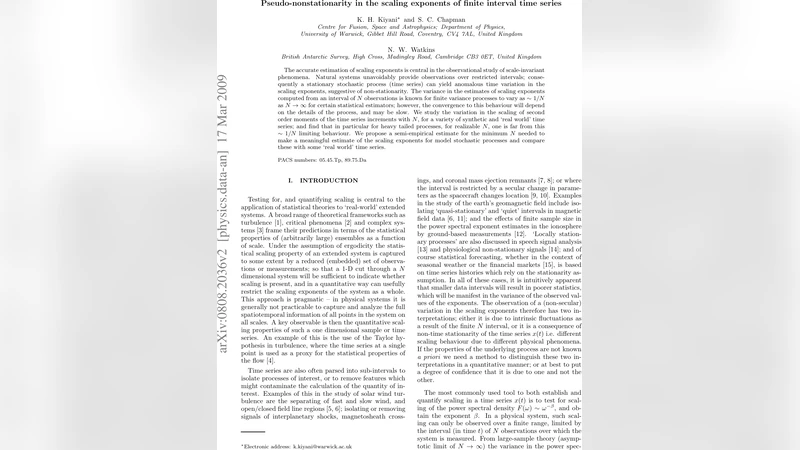 Pseudo-nonstationarity in the scaling exponents of finite interval time   series