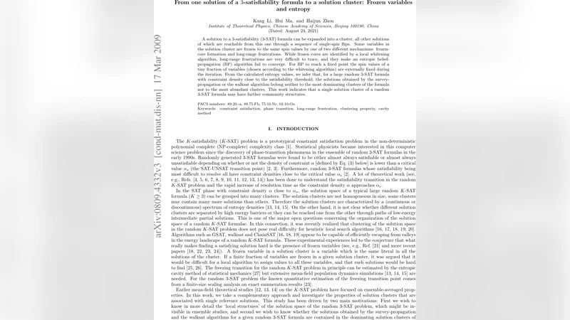 From one solution of a 3-satisfiability formula to a solution cluster:   Frozen variables and entropy