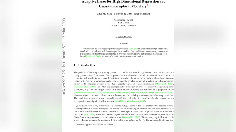 Adaptive Lasso for High Dimensional Regression and Gaussian Graphical   Modeling