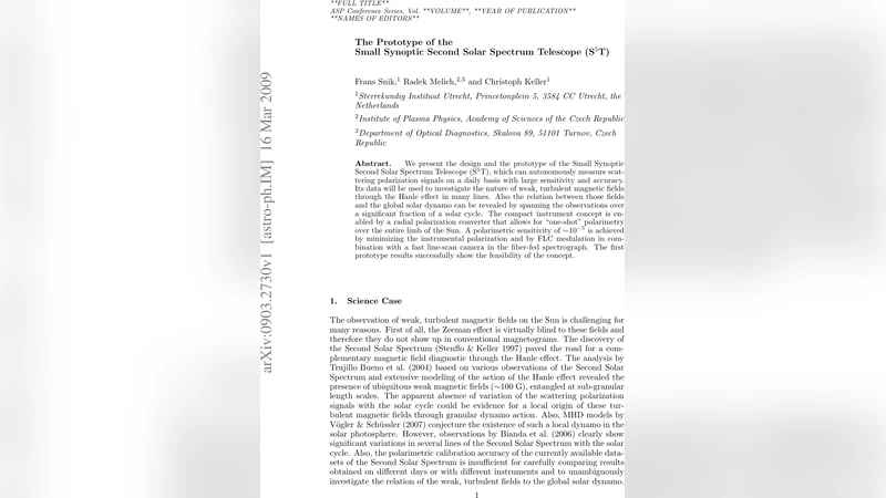 The Prototype of the Small Synoptic Second Solar Spectrum Telescope   (S5T)