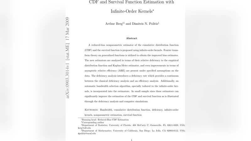 CDF and Survival Function Estimation with Infinite-Order Kernels