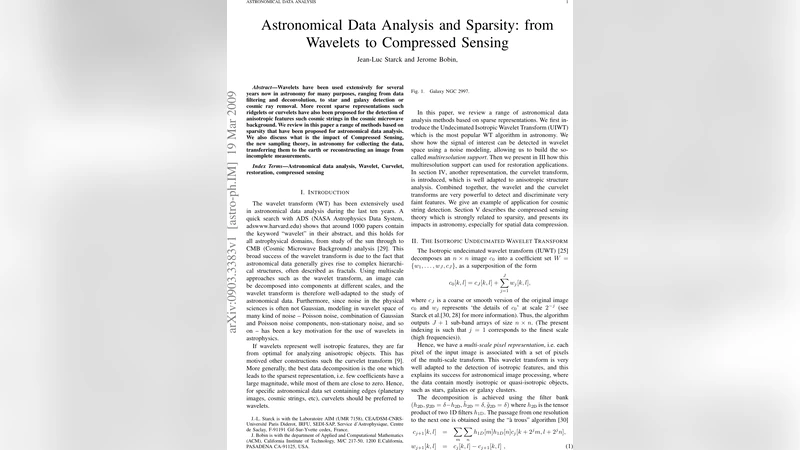 Astronomical Data Analysis and Sparsity: from Wavelets to Compressed   Sensing