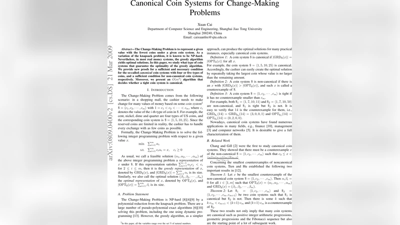 Canonical Coin Systems for Change-Making Problems