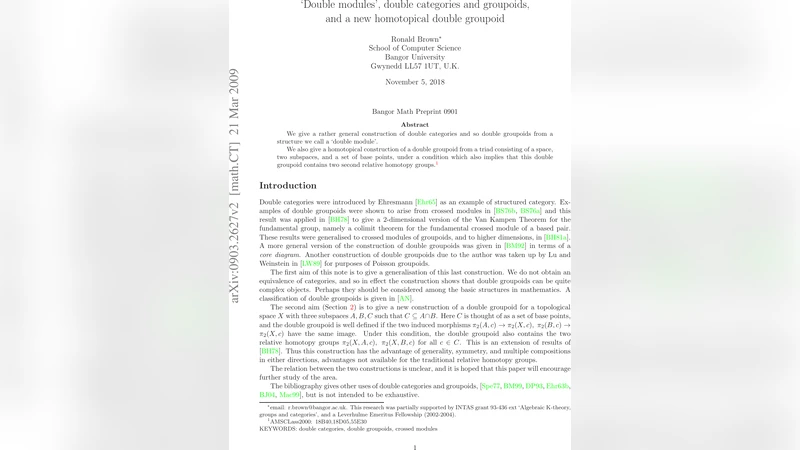 `Double modules, double categories and groupoids, and a new homotopical   double groupoid