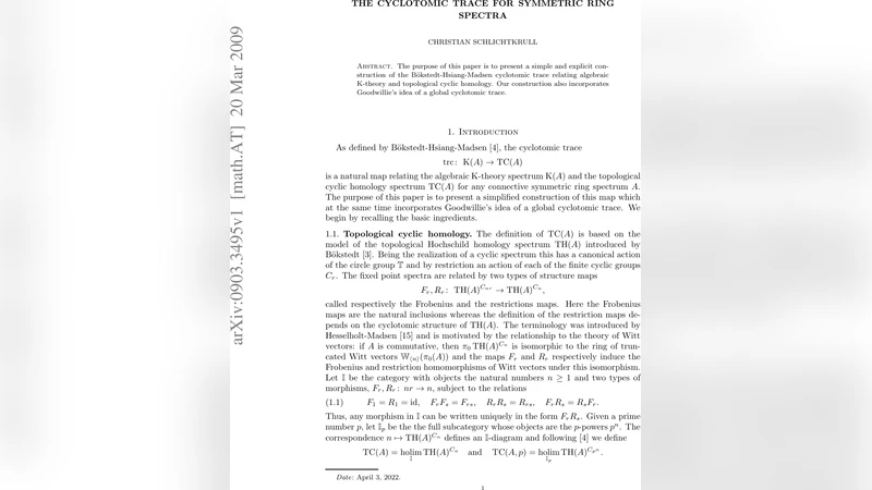 The cyclotomic trace for symmetric ring spectra
