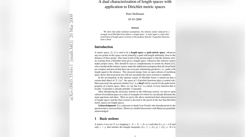 A dual characterization of length spaces with application to Dirichlet   metric spaces