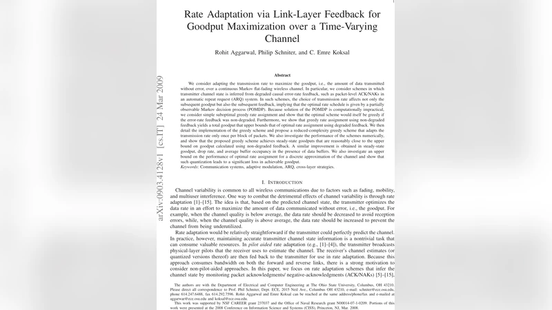 Rate Adaptation via Link-Layer Feedback for Goodput Maximization over a   Time-Varying Channel